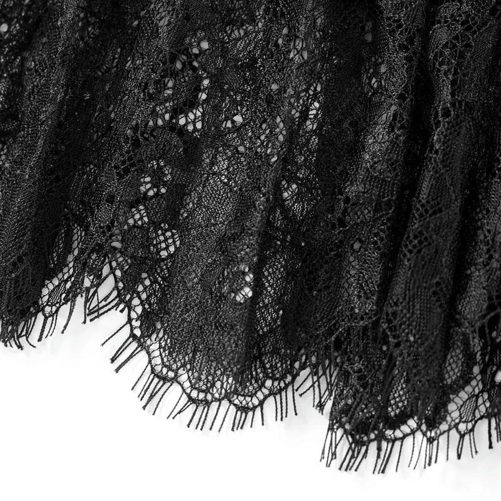 Gonna Lunga Donna Donne Mini Gigine in Pizzo Fashion Abiti Estivi Summer Streetwear-Nero-l