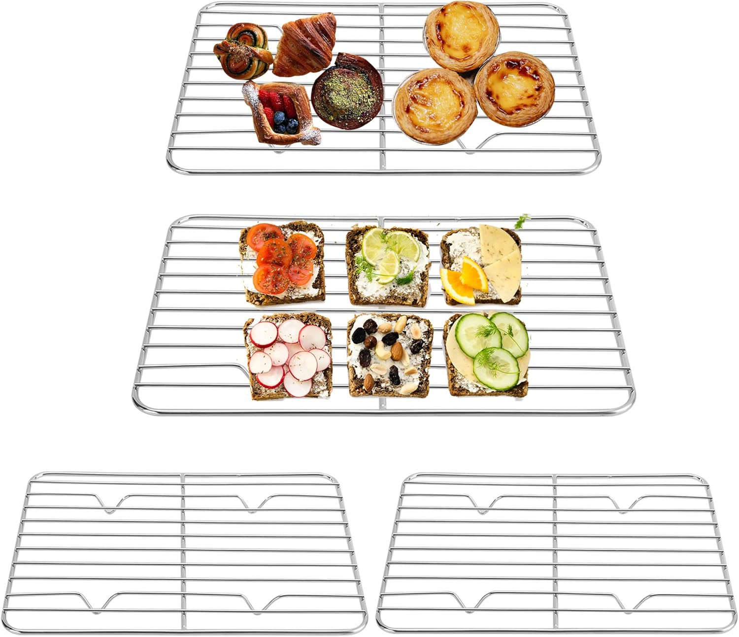 YKUKIZEE 4 Pack Small Oven Wire Rack Stainless Steel, Non Stick Small