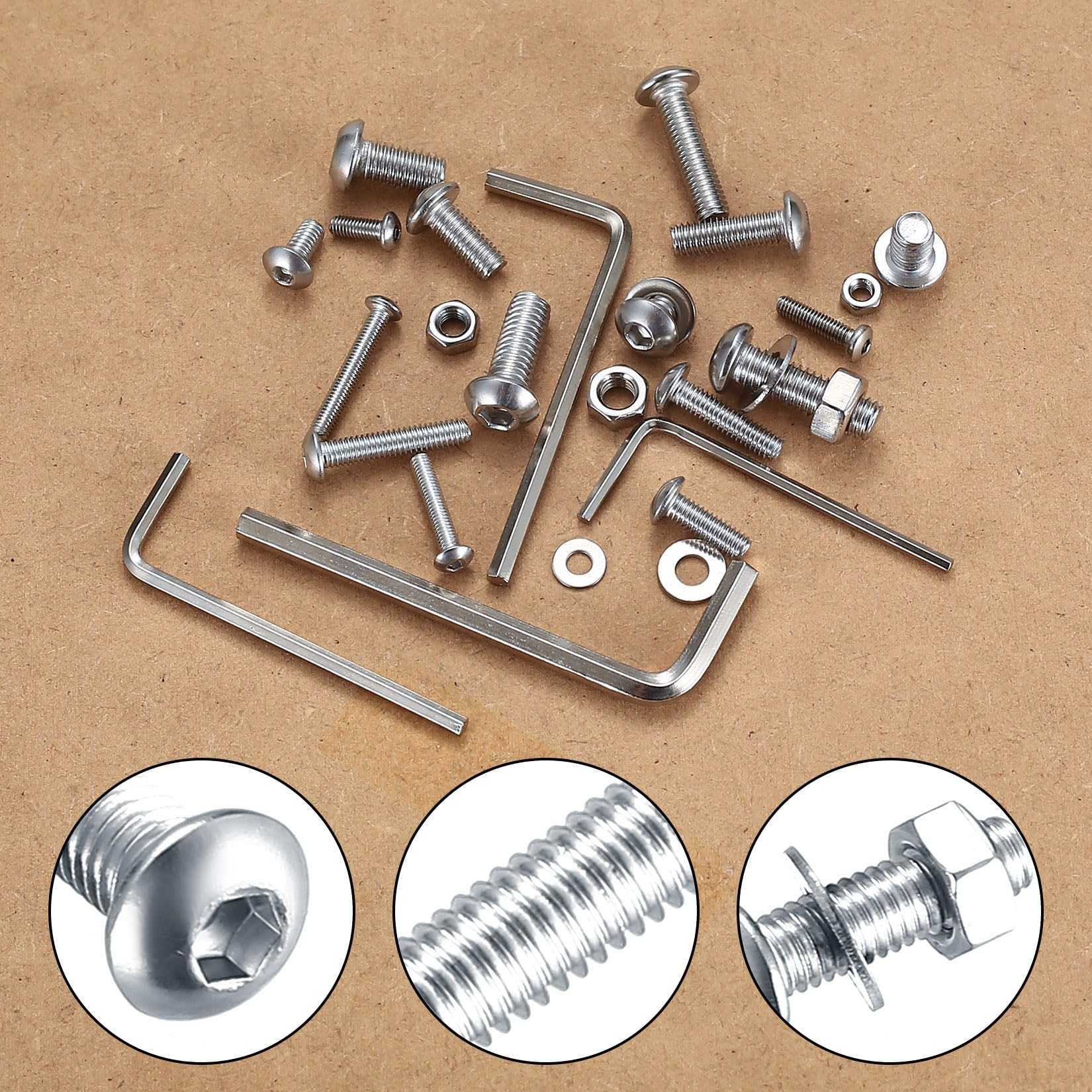 750 stuks M3 schroeven set, zinken kopschroeven moeren set, roestvrij staal binnenzeskant schroeven en moeren, machineschroeven assortiment, cilinderschroeven met moeren, draadschrouwen set (750 M3