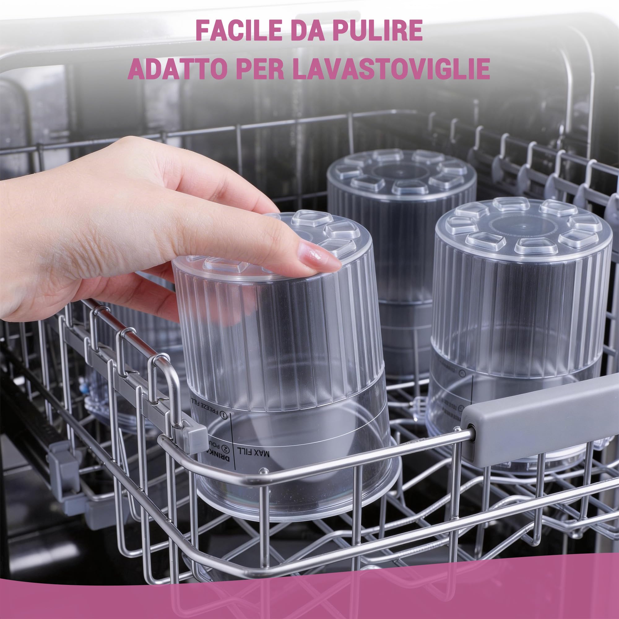 4 contenitori per Ninja Creami Deluxe Pints - Accessori per Ninja Creami NC501 serie NC500, senza BPA, compatibile con Ninja Creami Deluxe Pints e coperchi