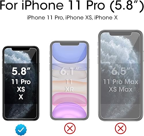 Miniatura 2 de TechMatte Protector de pantalla de vidrio para iPhone 11 Pro, iPhone XS/X con bandeja de fácil instalación, vidrio templado, paquete de 3