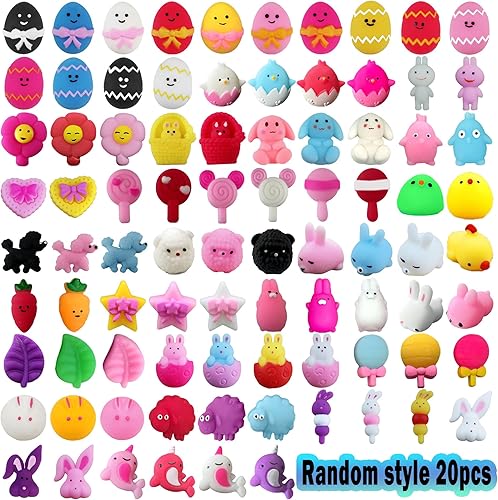 Miniatura 10 de Paquete de 24 juguetes blandos Mochi de San Valentín con tarjetas y corazones rellenos, regalos de San Valentín para amigos, juguetes kawaii para