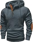Rela Bota Mens Hoodies Fashion Textured Sweatshirts Long Sleeve Casual Pullover Thermal Hooded Sweater Drawstring with Button