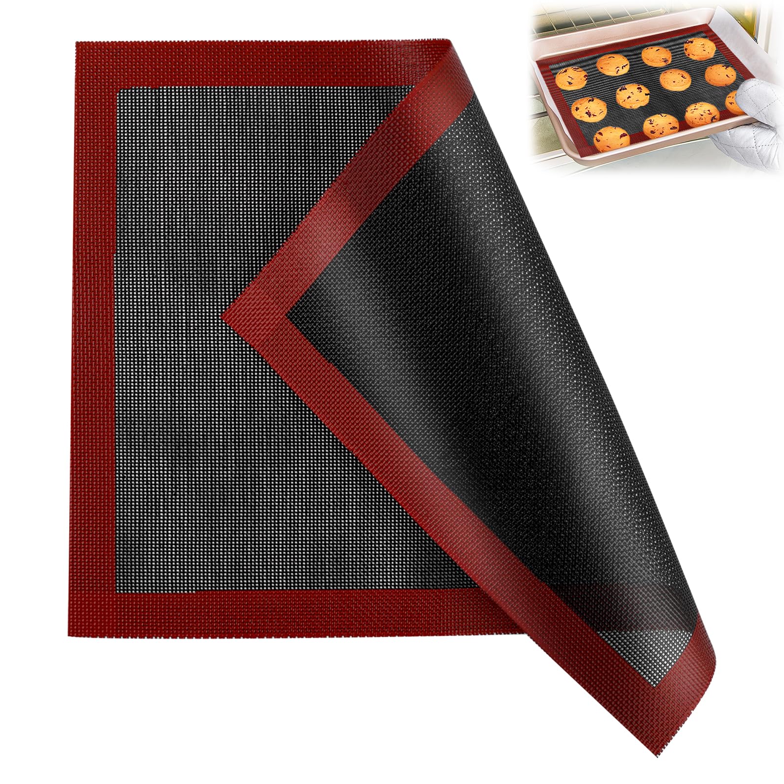 Tappetini Da Forno In Silicone 2 Pezzi - Antiaderenti E Riutilizzabili 40x30cm - Foto 10