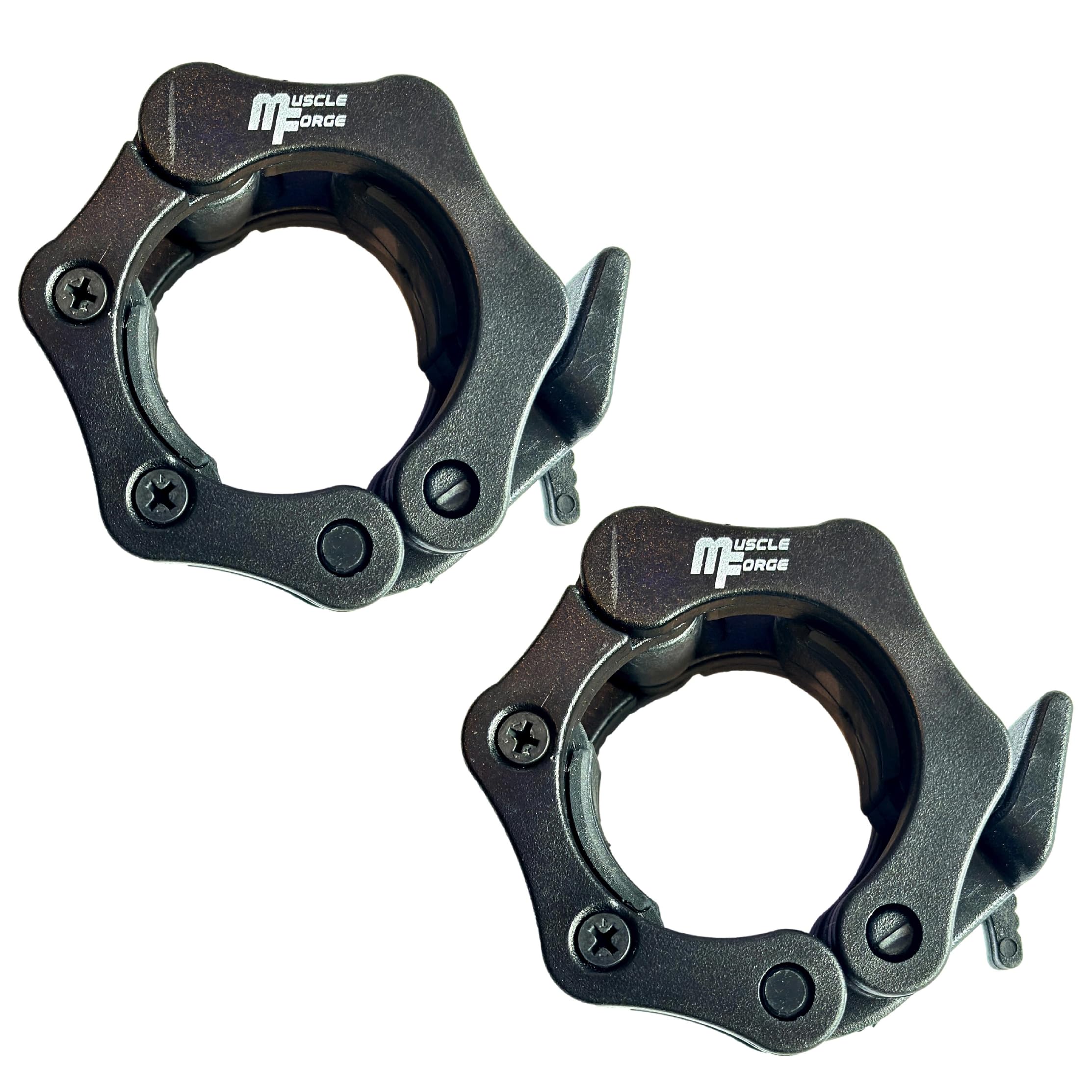 MuscleForge Olympic Barbell Clips 50mm, Quick Release Barbell Clamps for Weightlifting