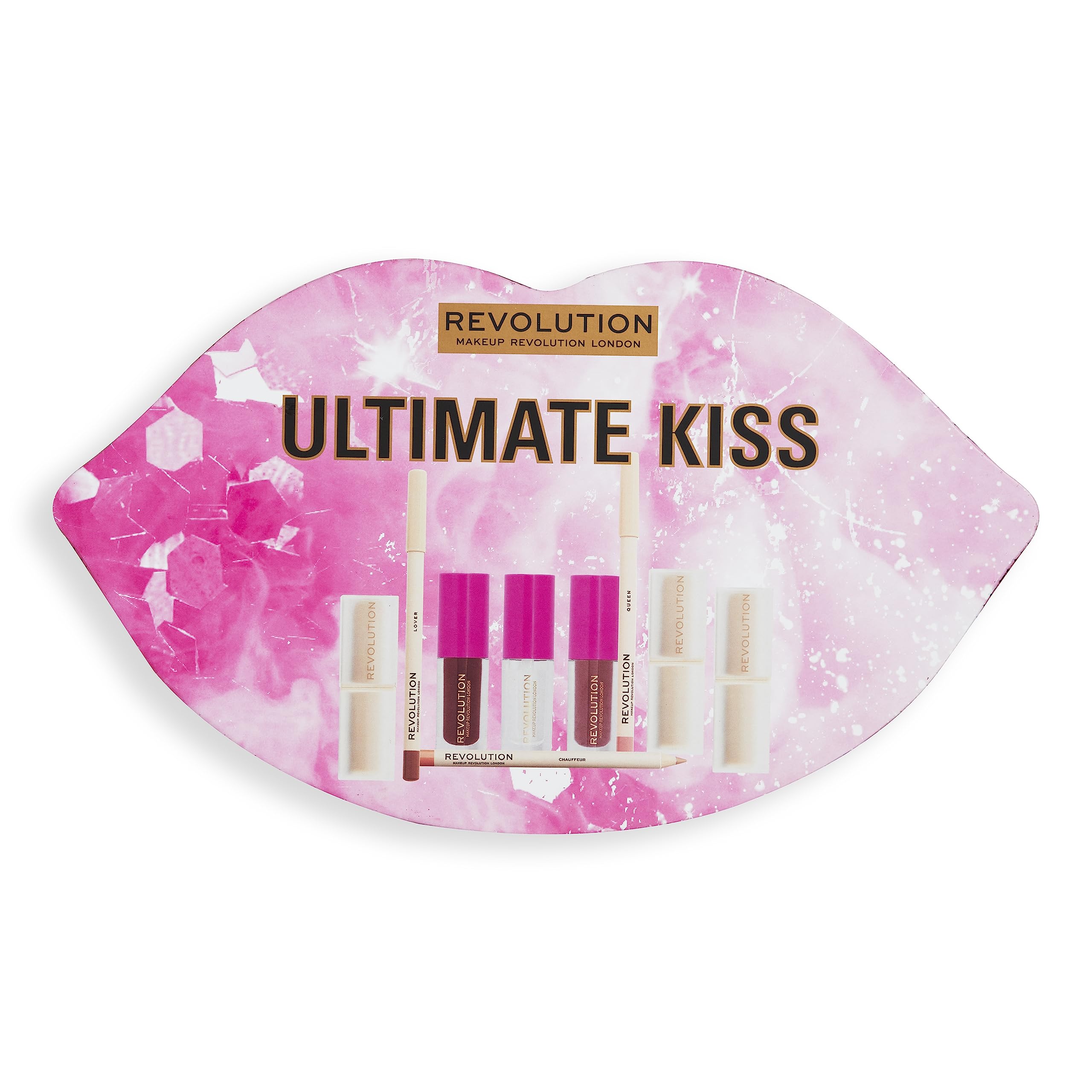 Makeup Revolution Ultimate Kiss Gift Set, Lip Glosses, Lipsticks & Lip Liners Included, 9 Products Total, Glaze, Sweetie - Image 4