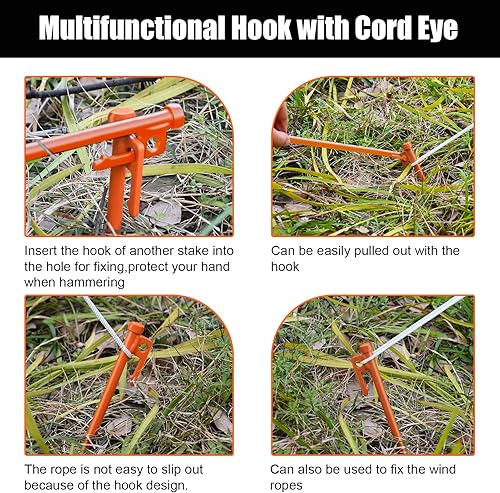 Vista 44 de Eurmax - Estacas para tienda de campaña para la familia, Anaranjado