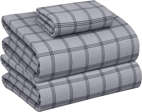 Vista 16 de RUVANTI Juego de sábanas de franela 100% algodón, tamaño matrimonial, 4 piezas, Alpine Serenity Serenidad alpina