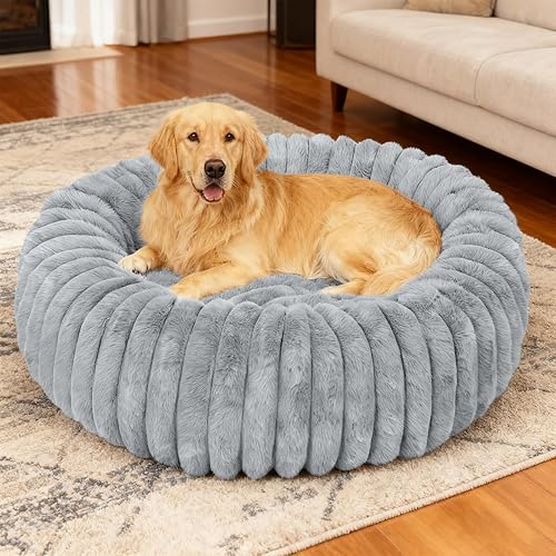 Miniatura 17 de Cama lavable para perros y gatos pequeños, cama redonda calmante y antiansiedad en forma de dona, bonita cama para gatos de interior, camas
