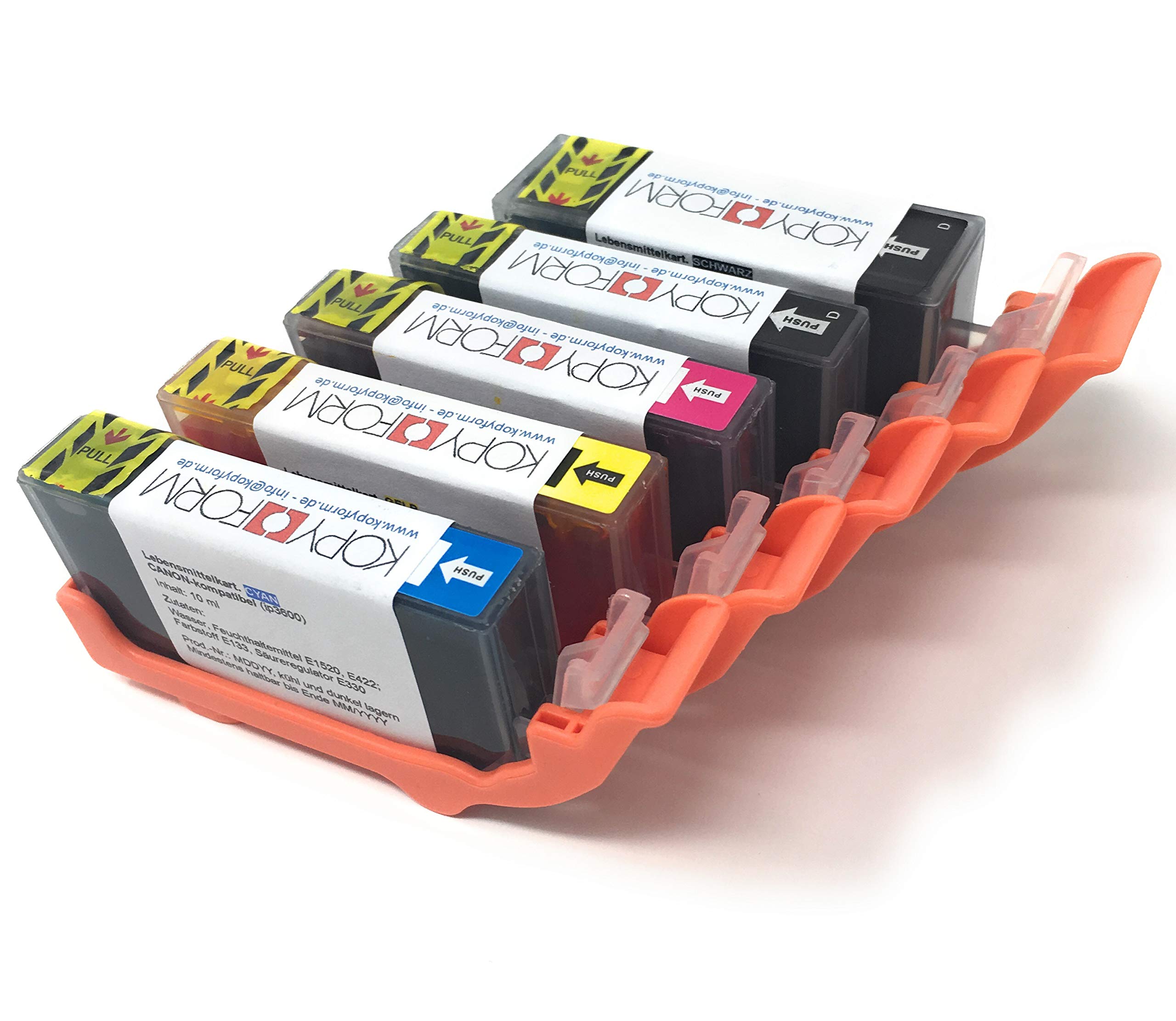 Food Ink Cartridge Set Canon Compatible (PGI-520/CLI-521, e.g. IP3600) - TK110