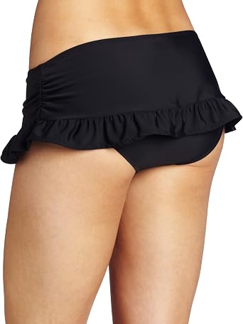 KAMALIKULTURE Women's Solid Ruffle Bottom