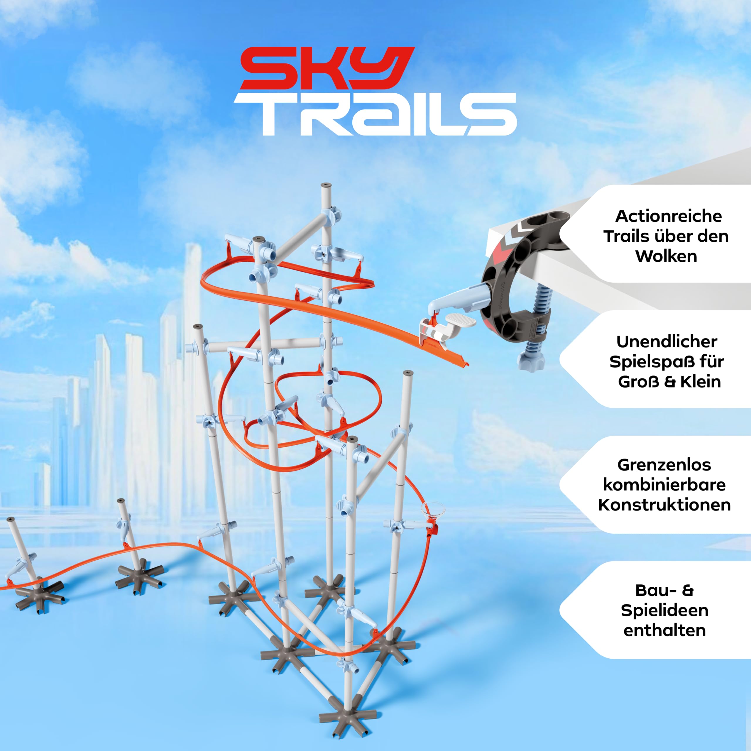 Sky Trails | Starter Kit XXL | Großes Streckenbau‑Set mit extra vielen Bauteilen, Zubehör & Action‑Elementen | Für Kinder ab 7 Jahren | 72269