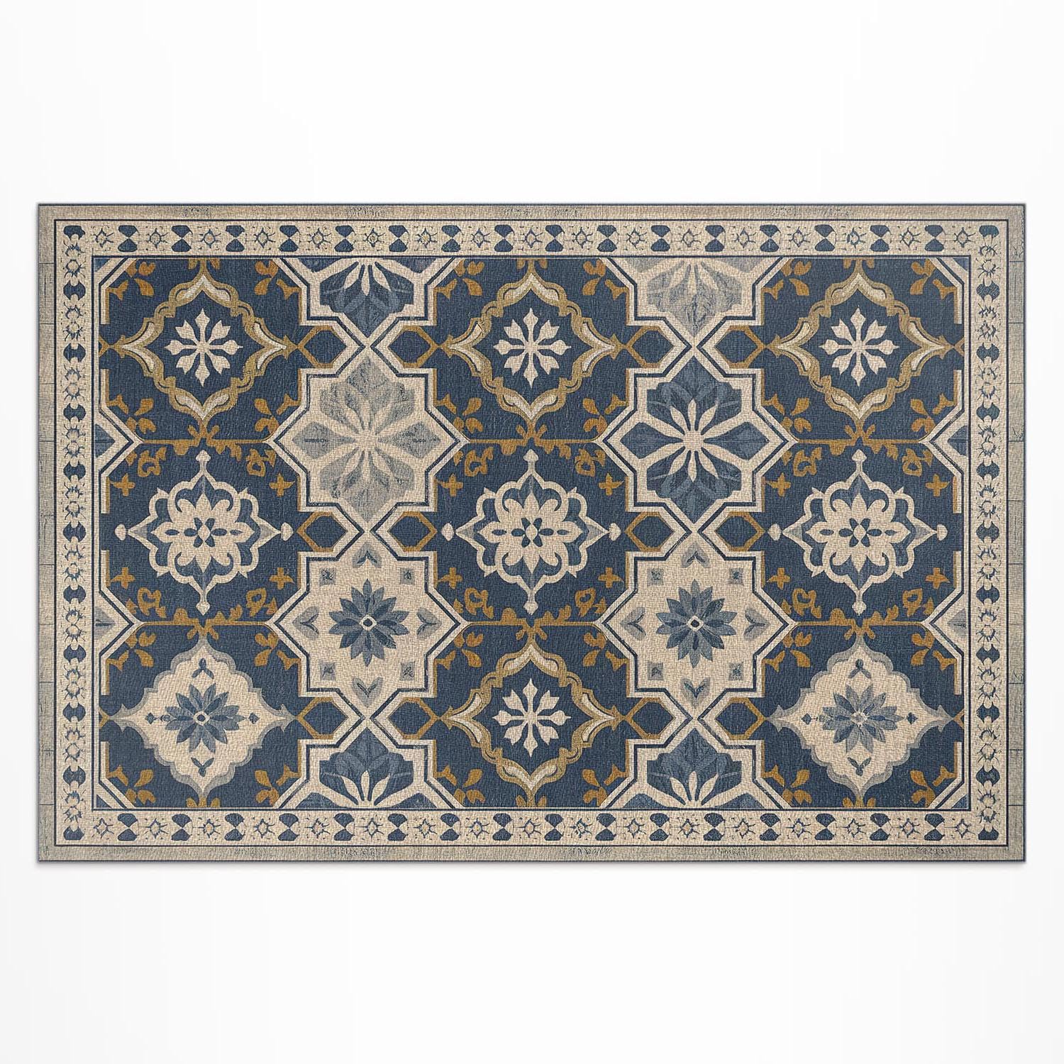 Tapis Extérieur PVC Mosaïque Vintage 150x225 Résistant Décoloration
