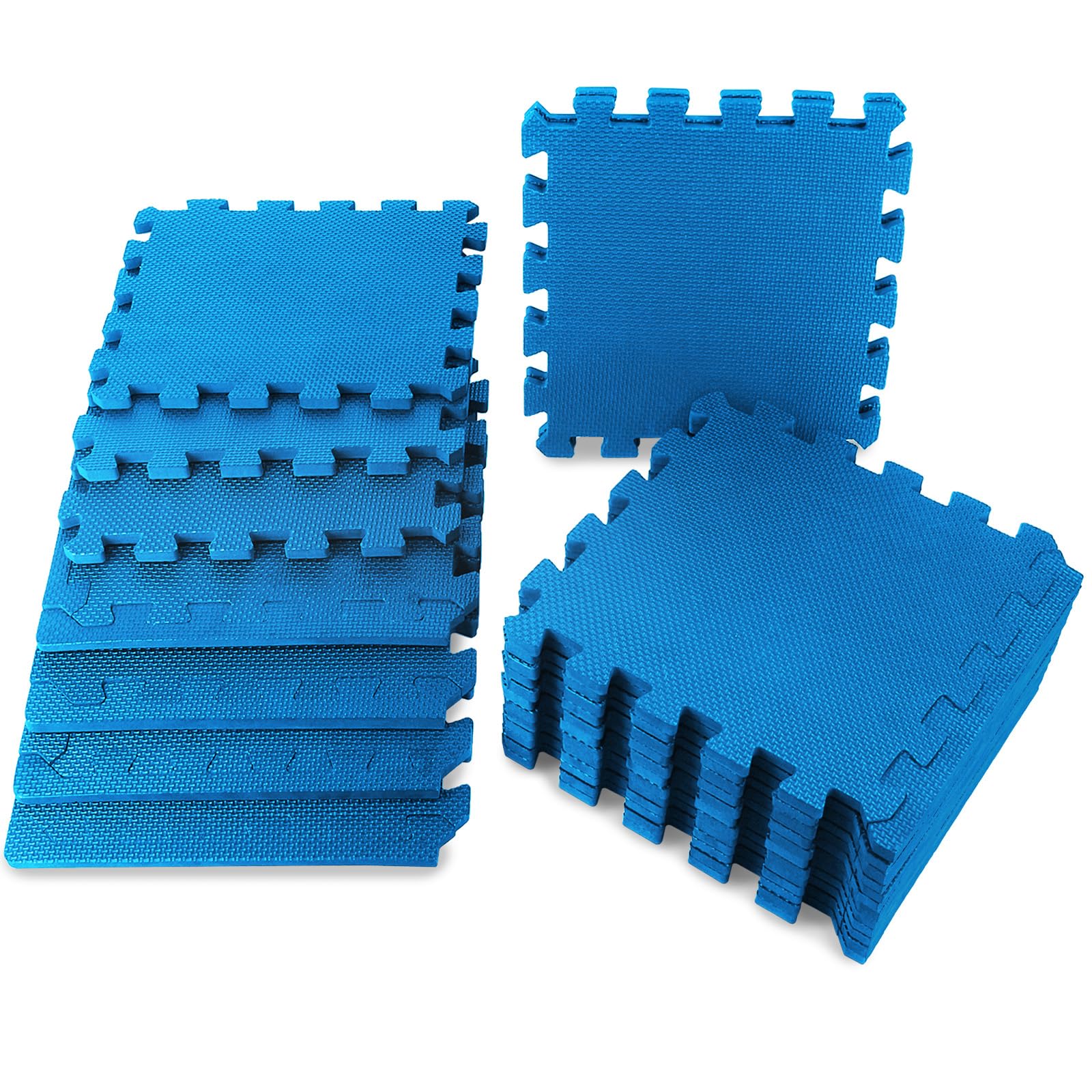 Montafox Tapis de Piscine Tapis de Base Set de 21 Bleu 30 x 30 x 1 cm Éléments de Sol Dalle Mouse Piscine Spa Exterieur