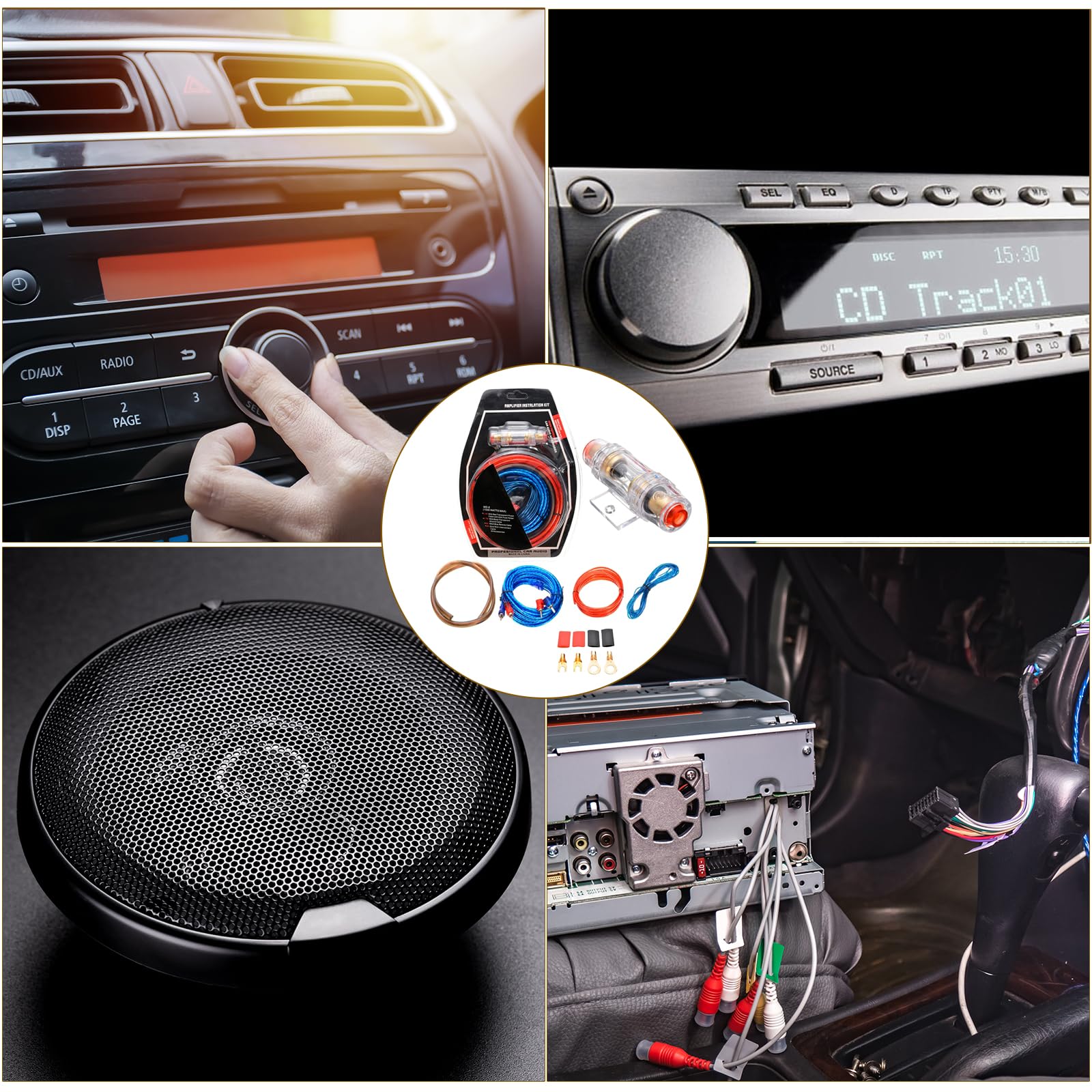 Kabel do subwoofera 10GA, zestaw kabli do subwoofera, zestaw kablowy do subwoofera, zestaw przyłączeniowy do subwoofera, Car Audio Wire, zestaw kabli wzmacniacza 1500 W