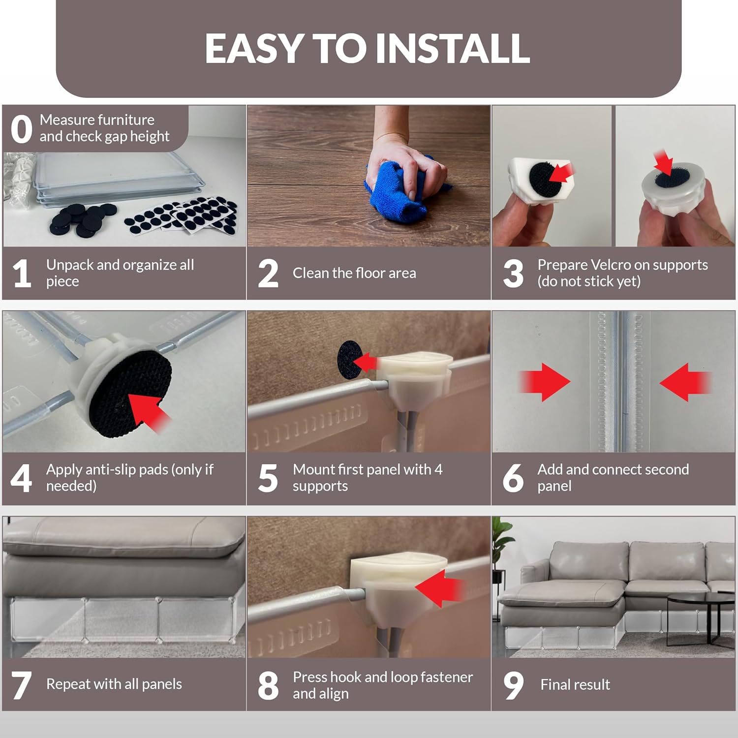 Petsy Under Couch Blocker – Extra Long 138" x 7.9" Furniture Barrier for Dogs & Cats – Prevent Pets from Hiding Under Beds or Sofas – Protect Floors & Keep Your Home Clean, Safe, and Pet-Friendly