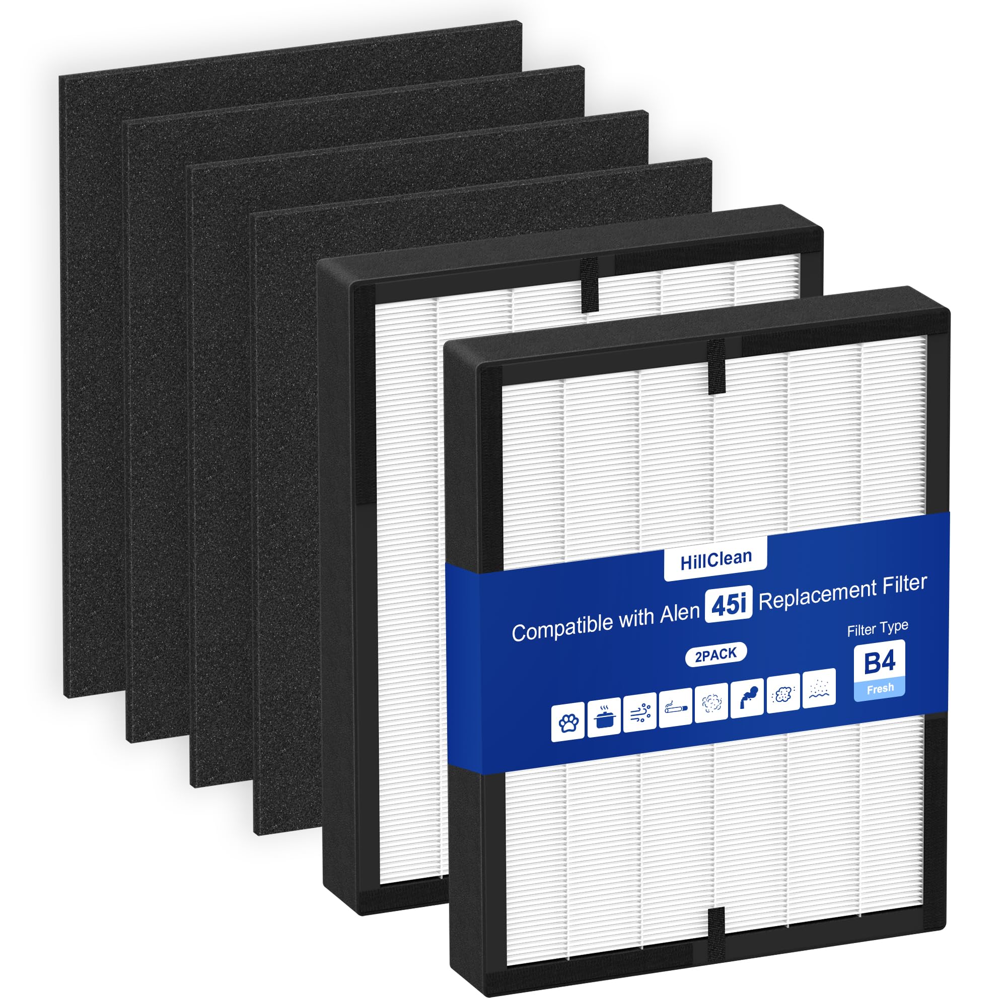 Ancolin 45i Replacement Air Filter – Compatible With Alen BreatheSmart Flex & 45i, Includes 4 Pre-Filters - View #11
