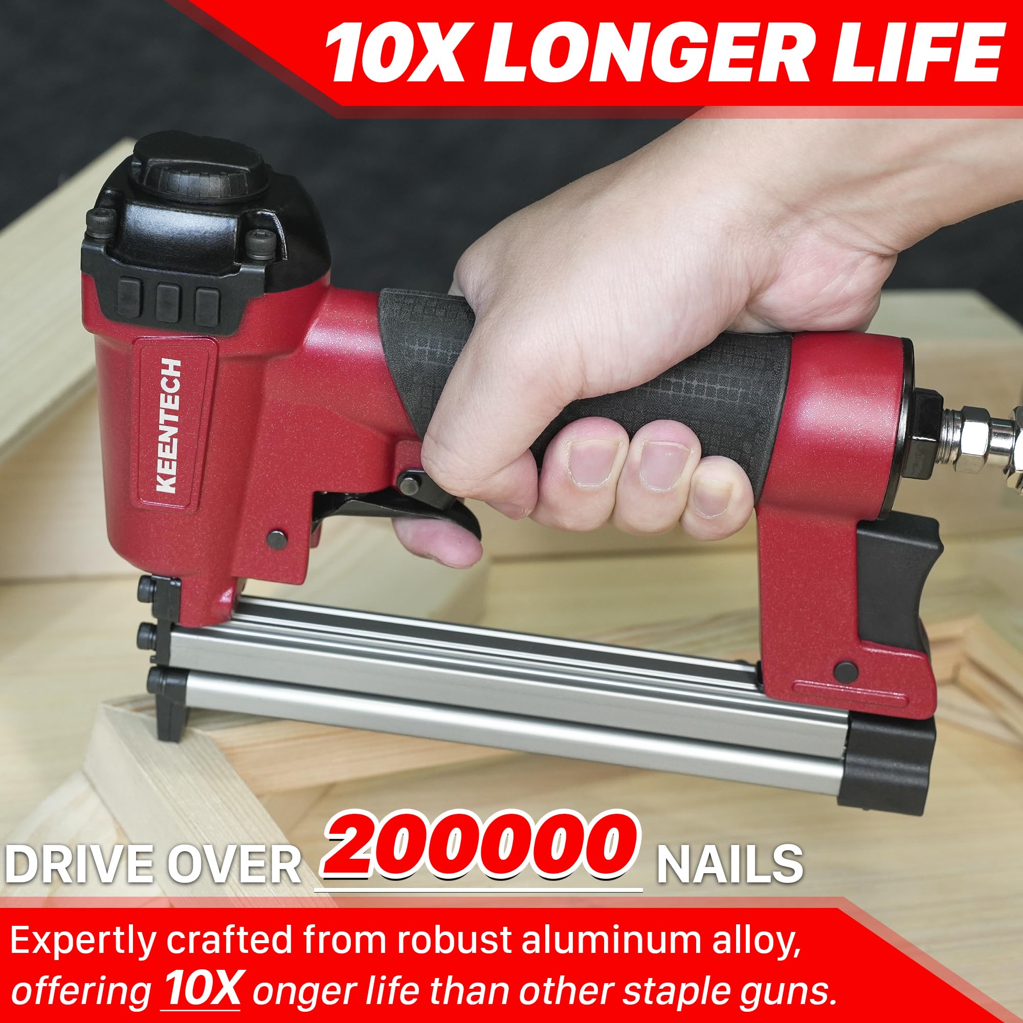 KEENTECH Pneumatic Staple Gun - 3765 Staples -4 KEENTECH Pneumatic Staple Gun - 3765 Staples -4