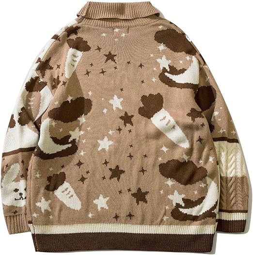 Pivanzore Women Cute Rabbit Sweater Y2K Graphic Long Sleeve