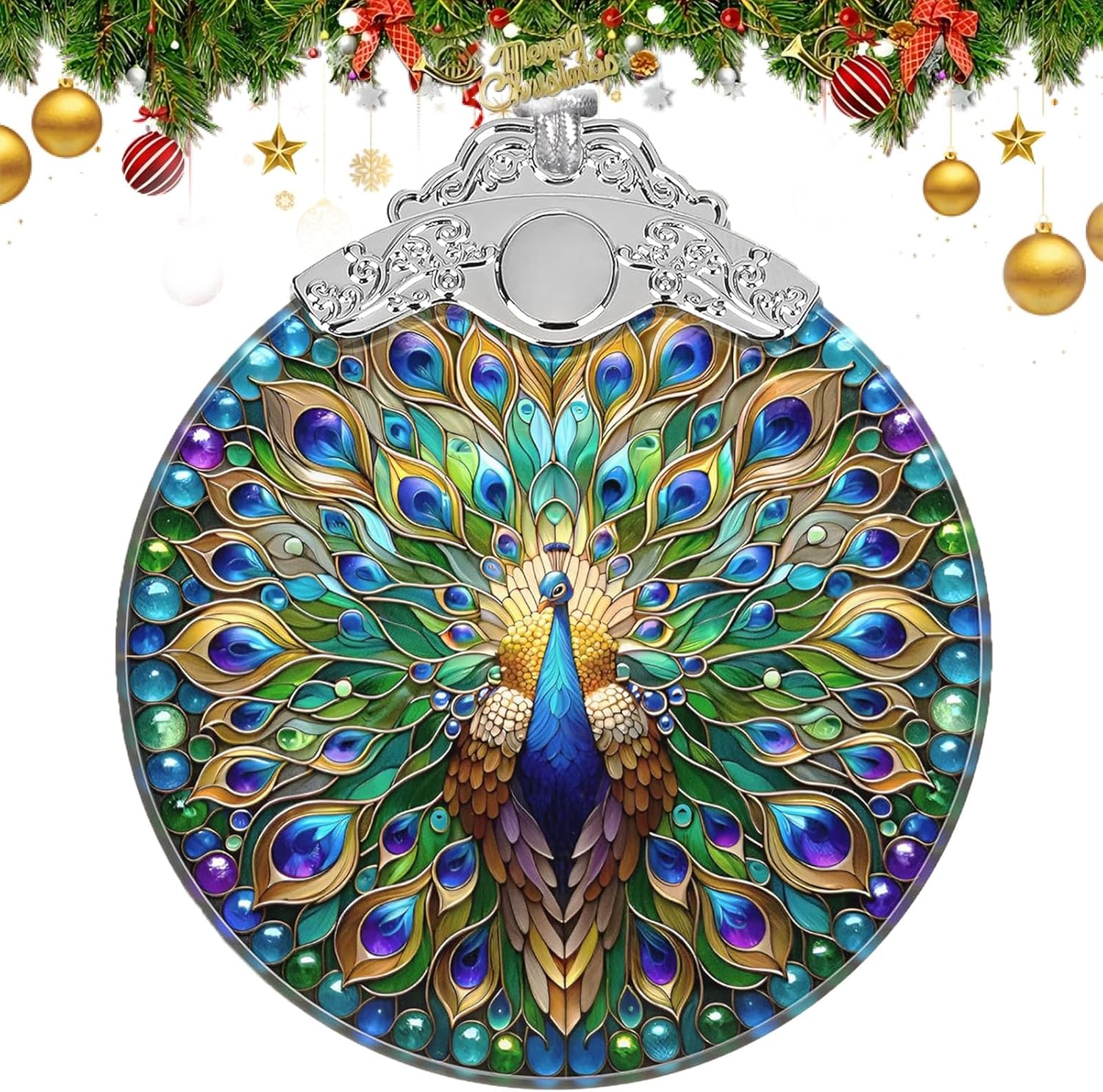 Christmas Ornaments 2024, Magical Peacocks Christmas