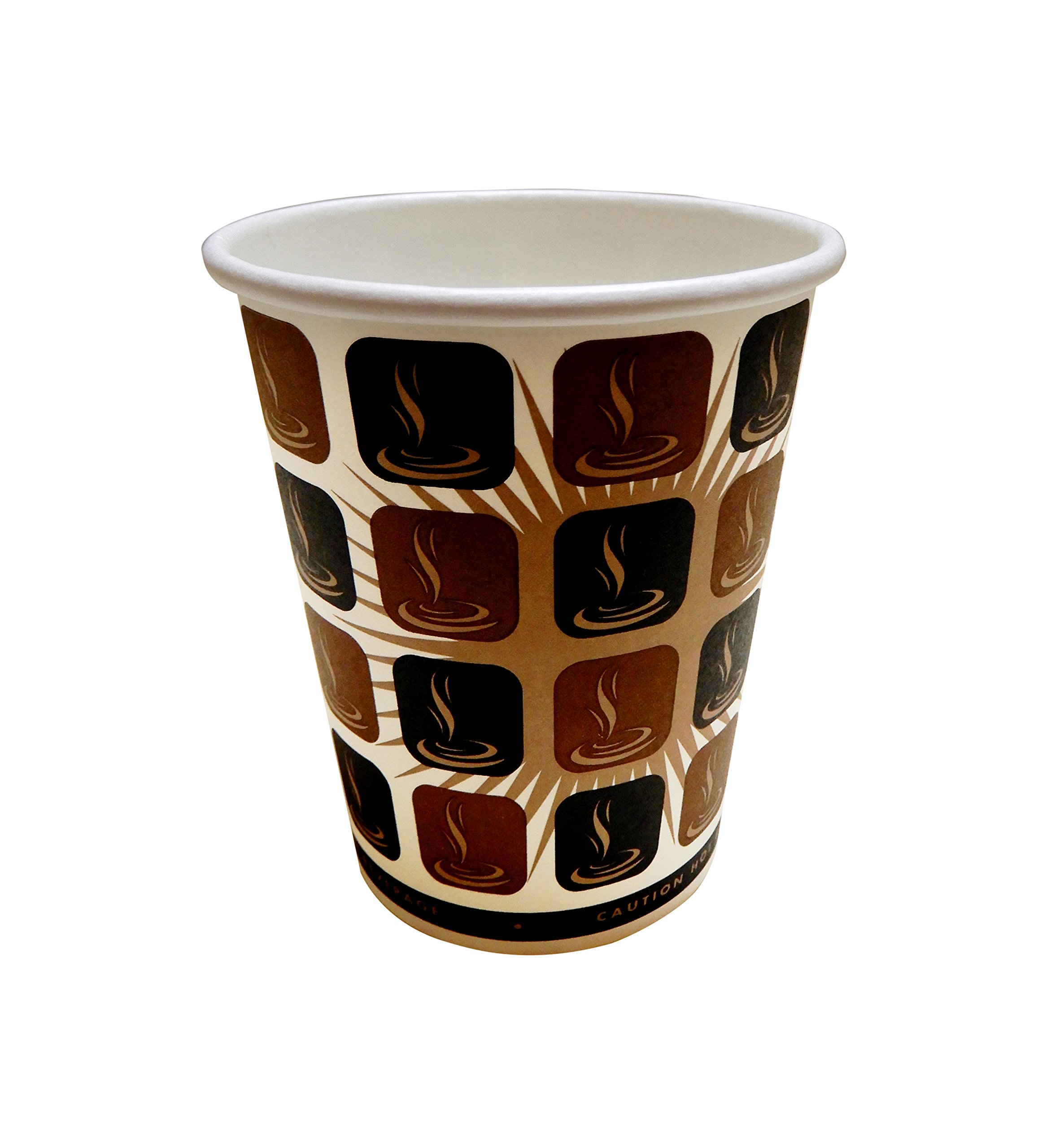 Dispo White/Colorless 100 8Oz. (227Ml) Mocha Disposable Paper Coffee Cups + Free Coffee Stirrers