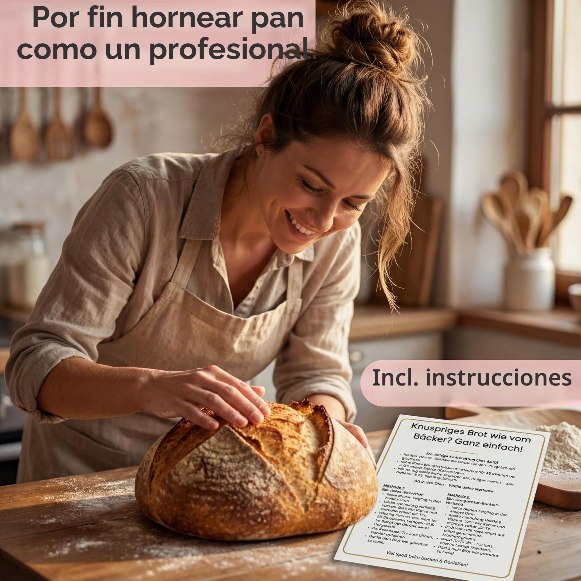 Juego de cuencos de vapor para horno de piedra lava: Hornea pan perfecto con vapor de agua – Pan crujiente y pasteles como un panadero profesional (plata piedras negras)