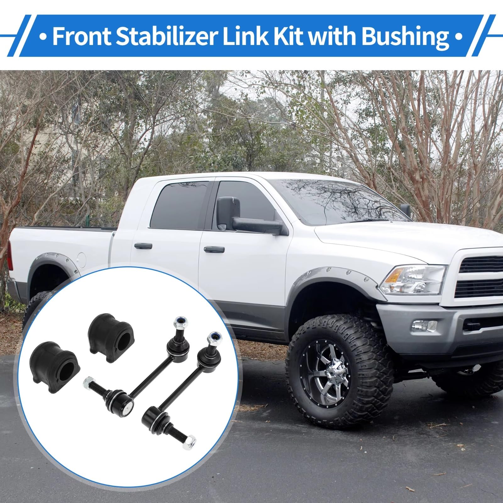 Buje de Barra estabilizadora, 1 Juego, bieletas de Barra estabilizadora Delantera con buje K750578 68184510AA, Compatible con Dodge Durango.