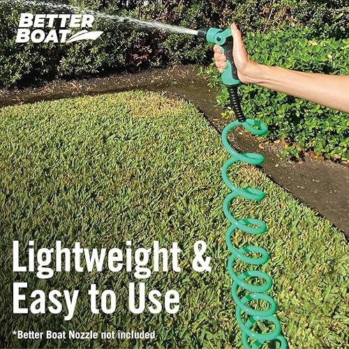 Miniatura 6 de Manguera de barco en espiral de 15 pies, manguera de agua de bobina expandible, conectores de grado marino de 34 pulgadas, perfecta para lavado de