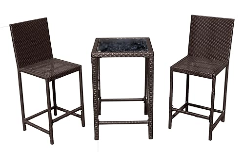 AW-226B 3 Piece Woven Resin Wiker Outdoor Furniture Bar Chair