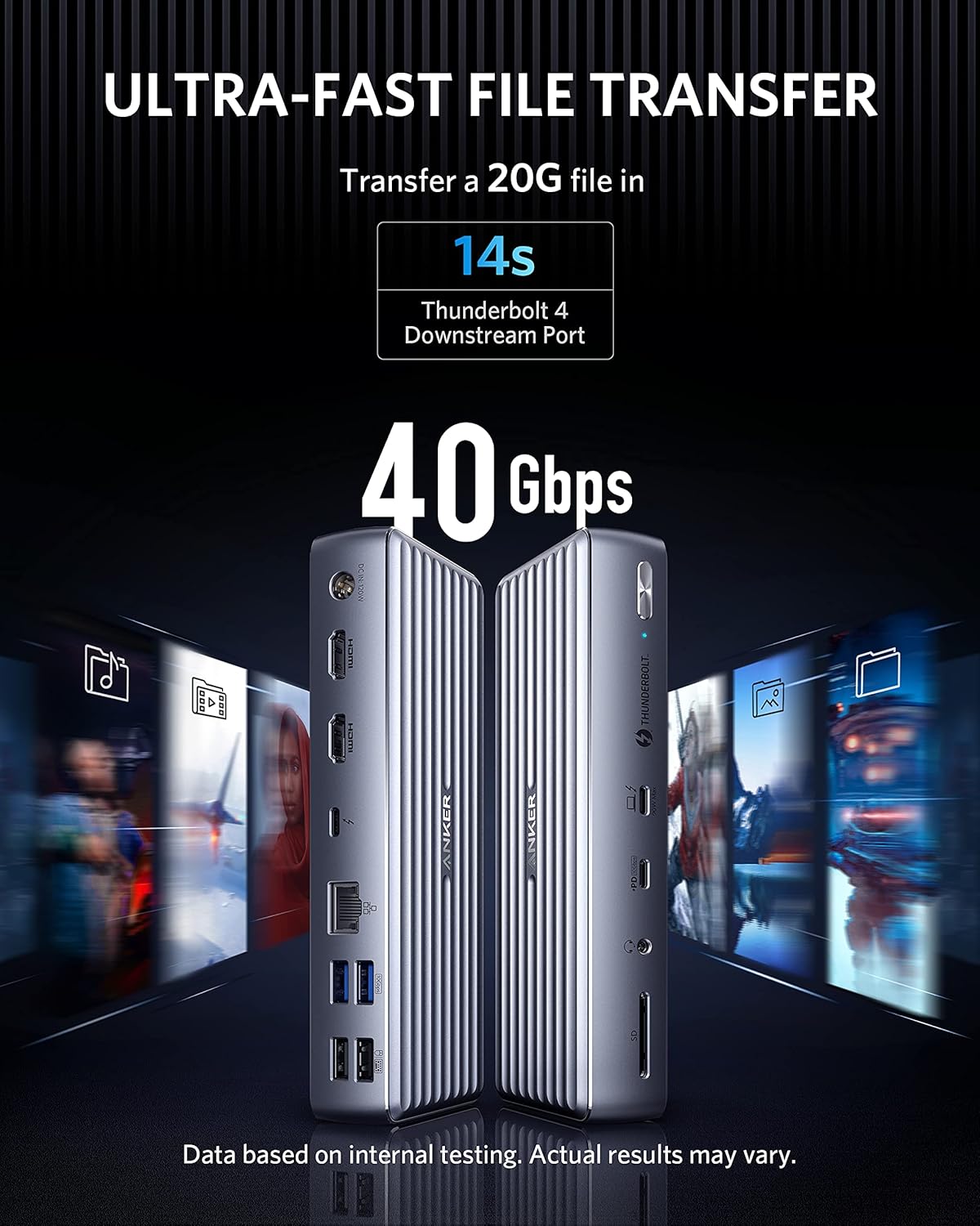 Anker Apex 12-in-1 Thunderbolt 4 Dock, Max 90W Charging for Laptop, 20W Power Delivery, Single 8K, Triple 4K Display, 2 USB-A 3.1 Gen 2, 2 USB 2.0, Ethernet, Audio, SD 4.0, for Thunderbolt 4 Laptops : Electronics