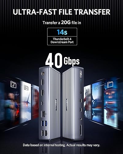 Miniatura 6 de Anker Apex 12 en 1, Thunderbolt 4 Dock, carga máxima de 90 W para laptop, suministro de energía de 20 W, pantalla individual 8K, pantalla triple 4K,