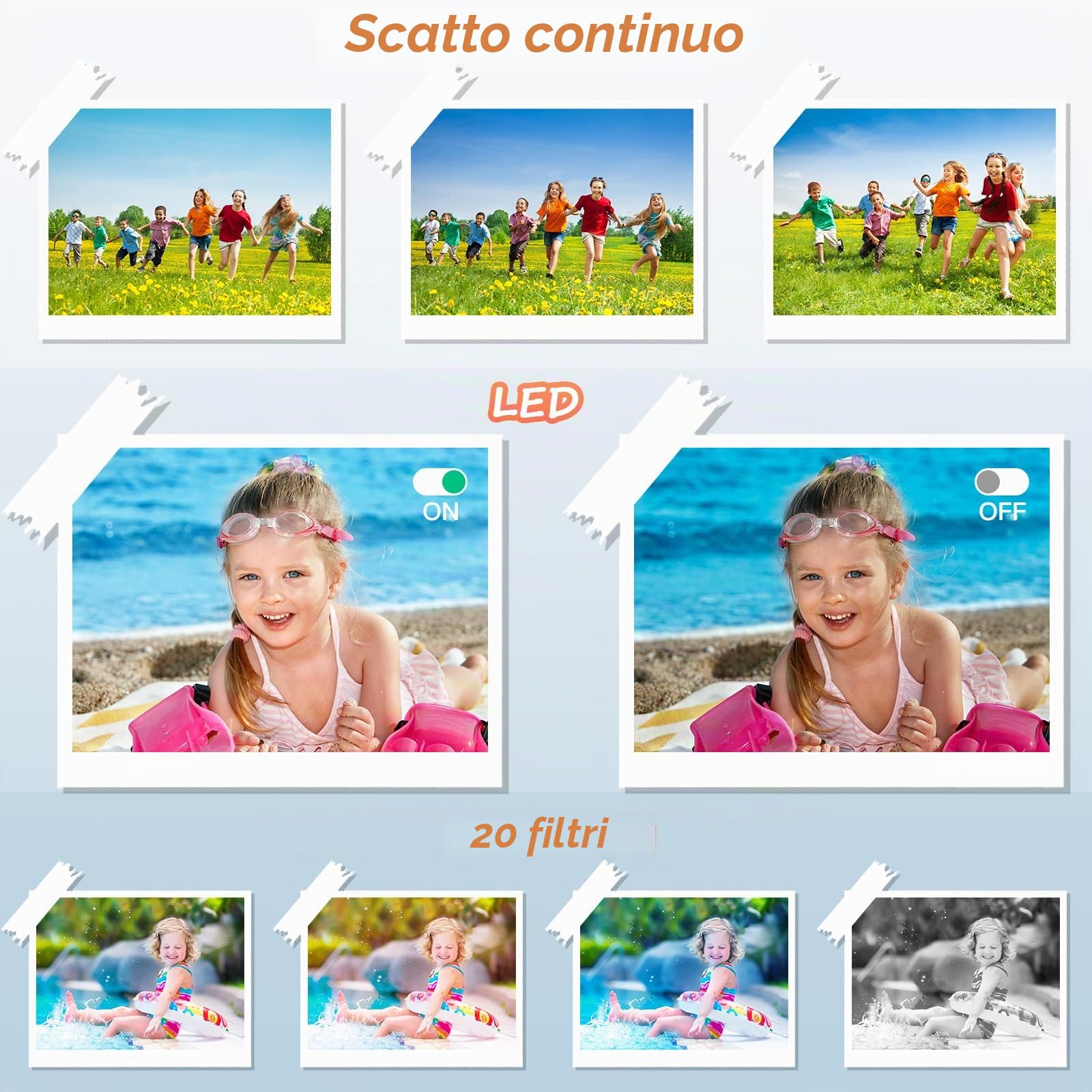 Fotocamera digitale 1080P FHD, 44MP con schermo LCD da 2.4", zoom digitale 16x, fotocamera digitale per vlogging fotocamera digitale portatile con scheda SD da 32 GB per bambini (Viola)