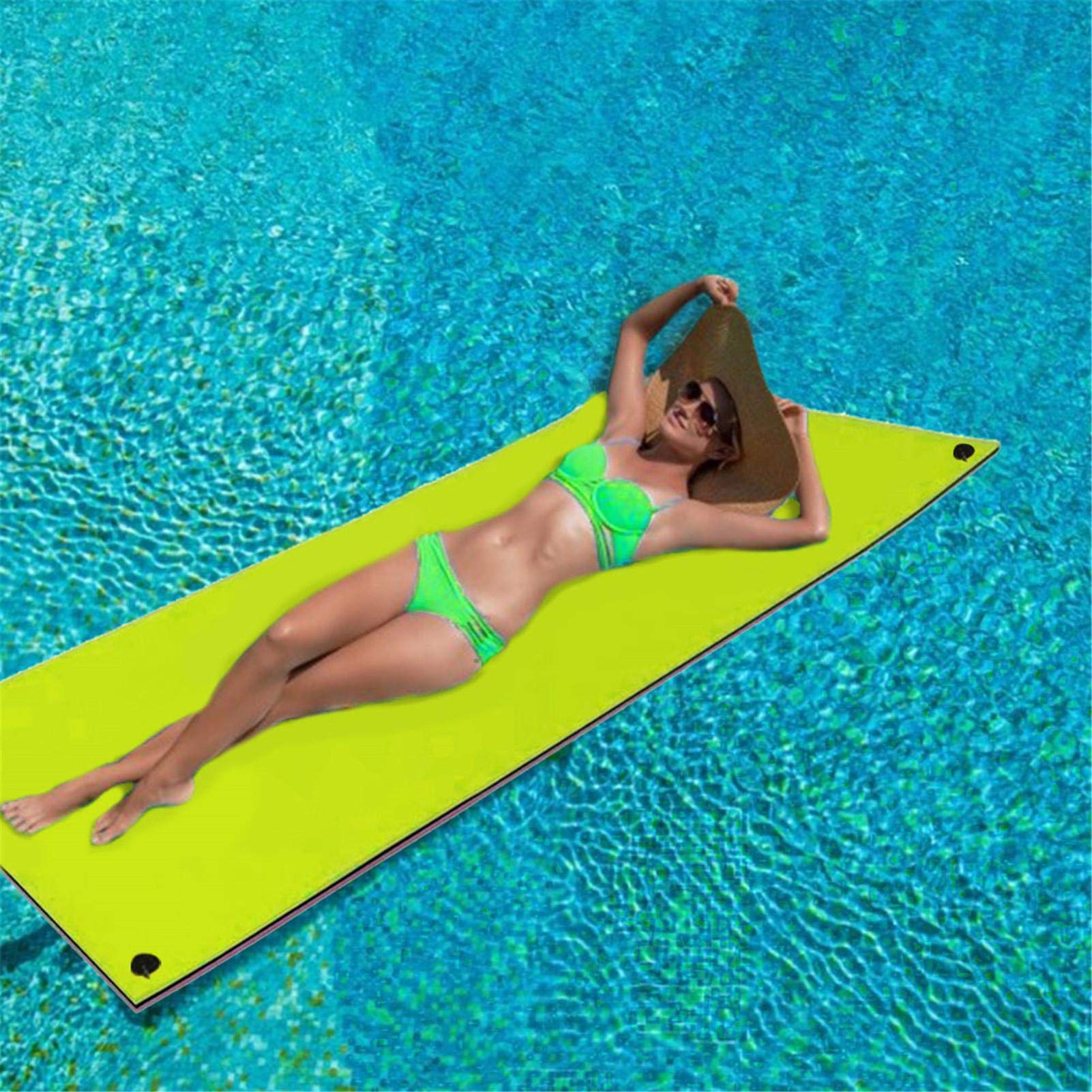 Grand tapis flottant d'eau, matelas gonflable en mousse XPE à 3 couches, matelas gonflable pour la natation à enrouler pour la piscine, la rivière, le lac et l'océan, vert, 3,66m x 1,52m Grand tapis flottant d'eau, matelas gonflable en mousse XPE à 3 couches, matelas gonflable pour la natation à enrouler pour la piscine, la rivière, le lac et l'océan, vert, 3,66m x 1,52m