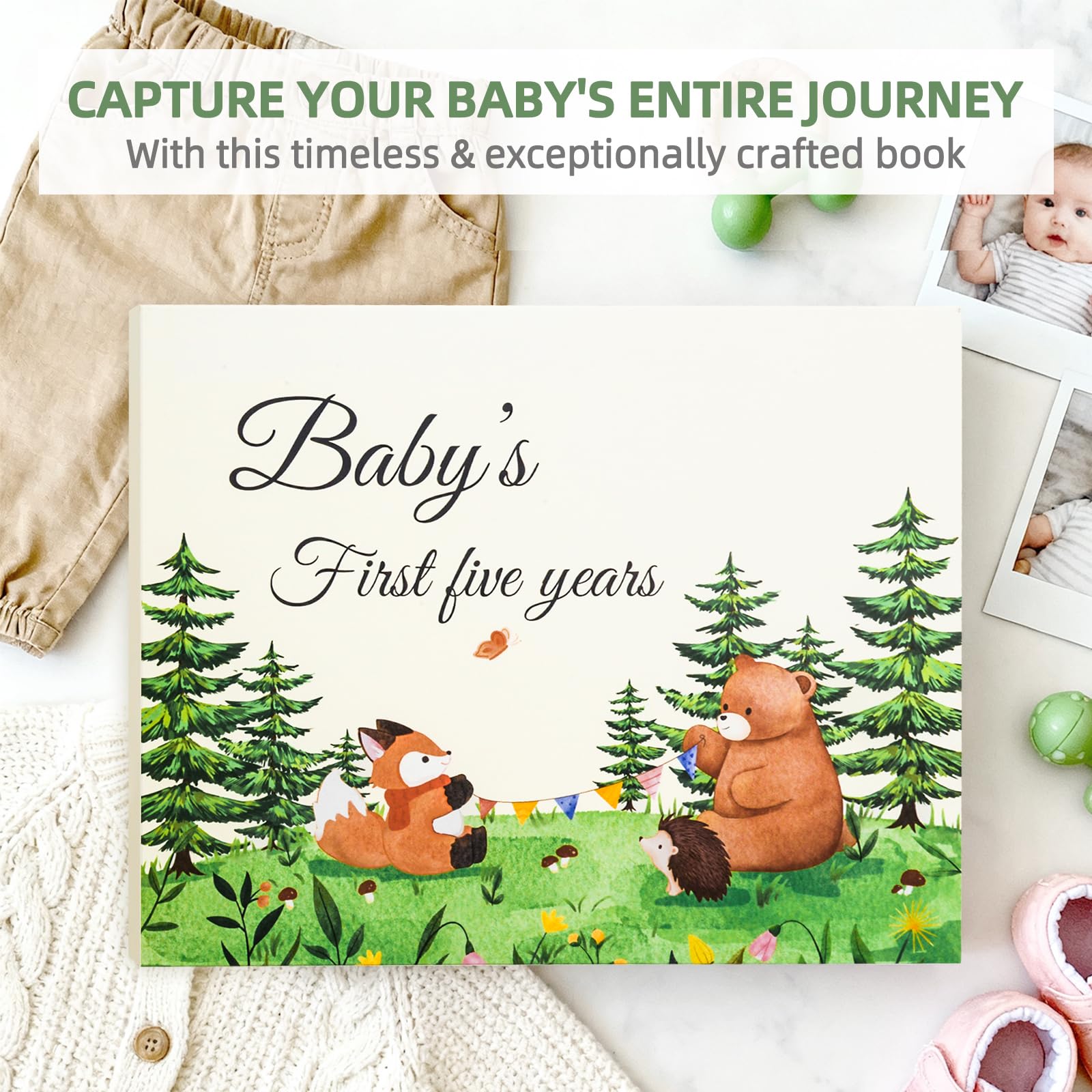 Erinnerungsbuch für Baby, Aufzeichnung jeder Veranstaltung, Babybuch, Geschenk für werdende Mütter (Bär)