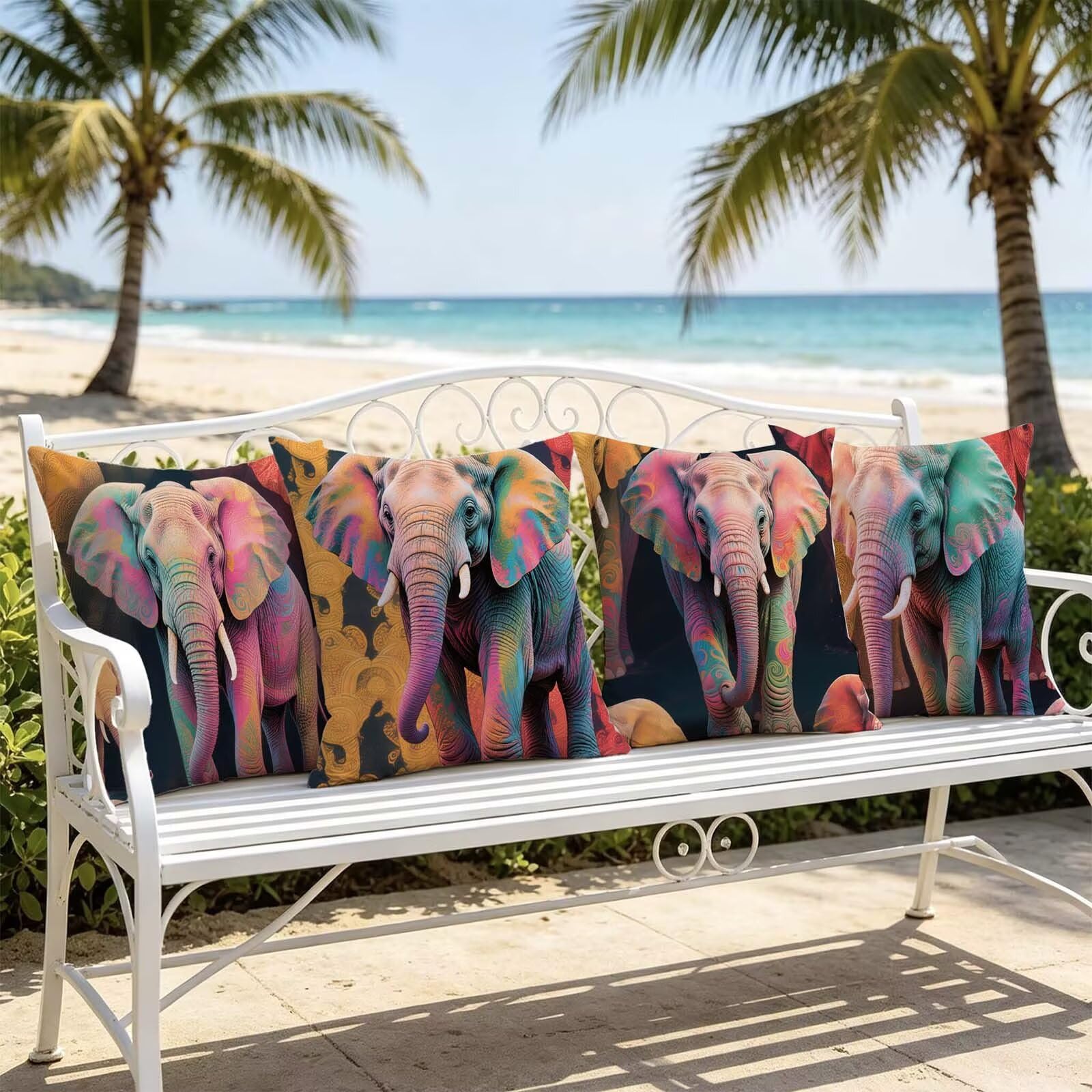 Elephant Outdoor Kissenbezug 60x60cm Wasserdicht Kopfkissenbezug THDZ-0958