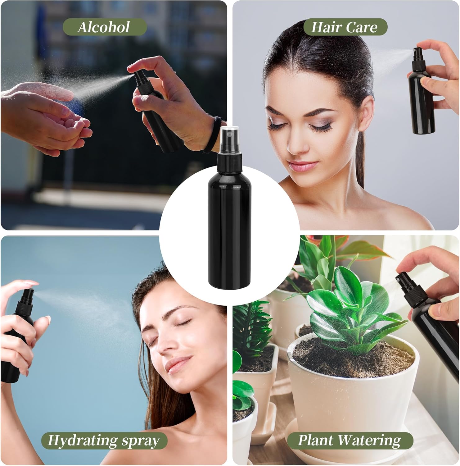 36 Pack Black Plastic Spray Bottles 8 oz Small Spray Bottle Fine Mist Cleaning Spray Bottles, 8 oz Empty Sprays Bottle Bulk for Travel, Essential Oils, Cleaning