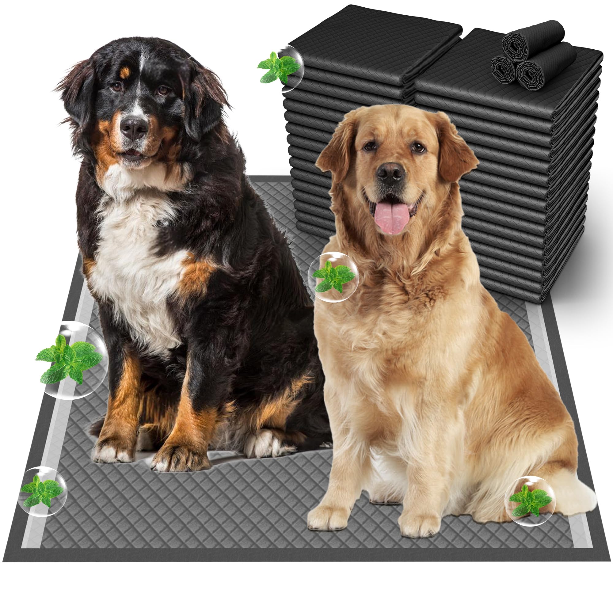 37"x54" Activated Charcoal Dog Pee Pads - 100 Count,Extra Large,Super Absorbent,Leakproof,Long-Lasting Odor Control-Essential pet Training Pads for