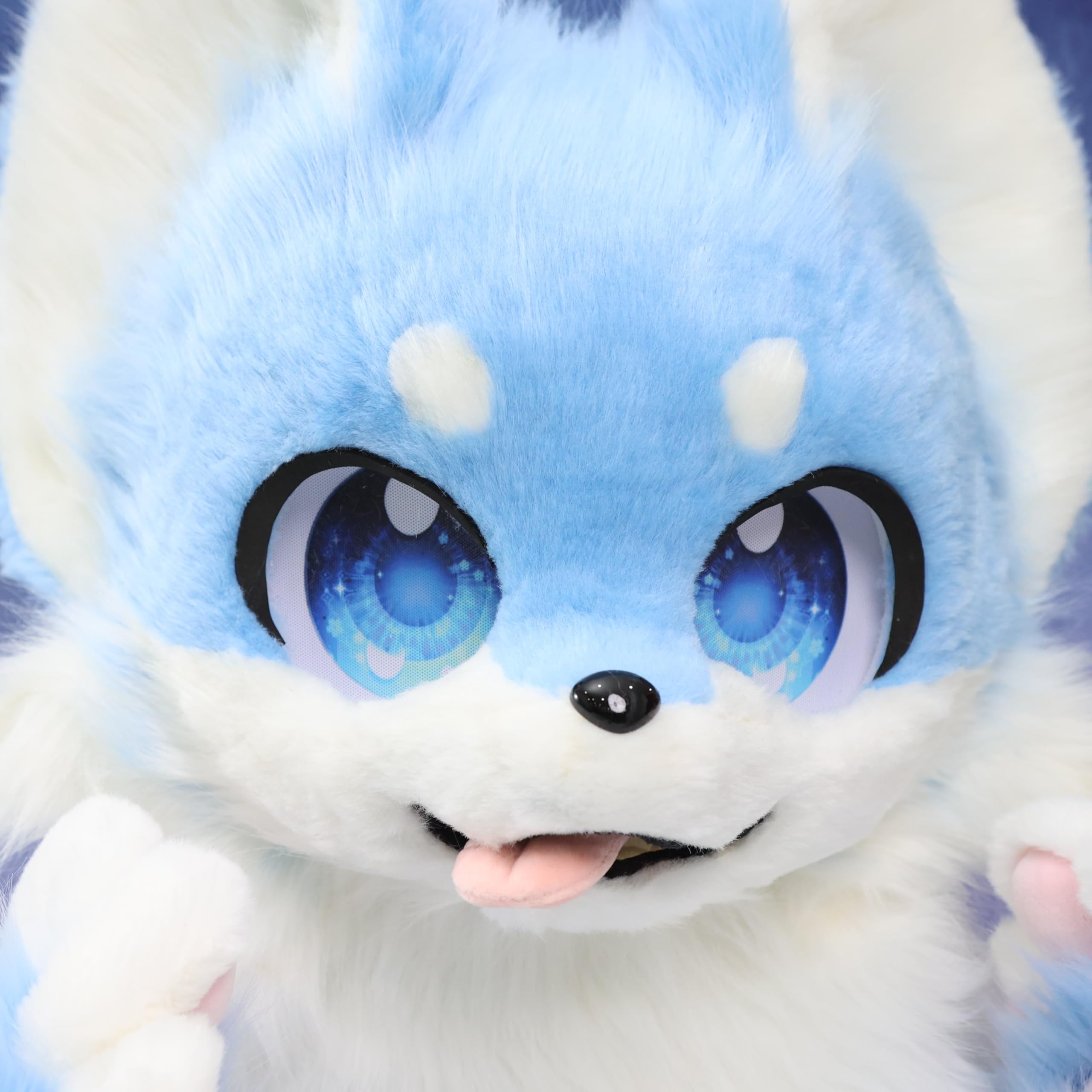 Blue Fox Fursuit Testa pelosa Zampe Soffici costumi animali fatti a mano Set per Cosplay Halloween Fursona Outfit
