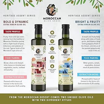 MOROCCAN OLIVE GROVE - Bright & Fruity - Premium Desert Extra Virgin Cold Extracted Olive Oil, 100% Single Origin from Morocco, Polyphenols Rich - (10 Pack Travel Size - 20ml)