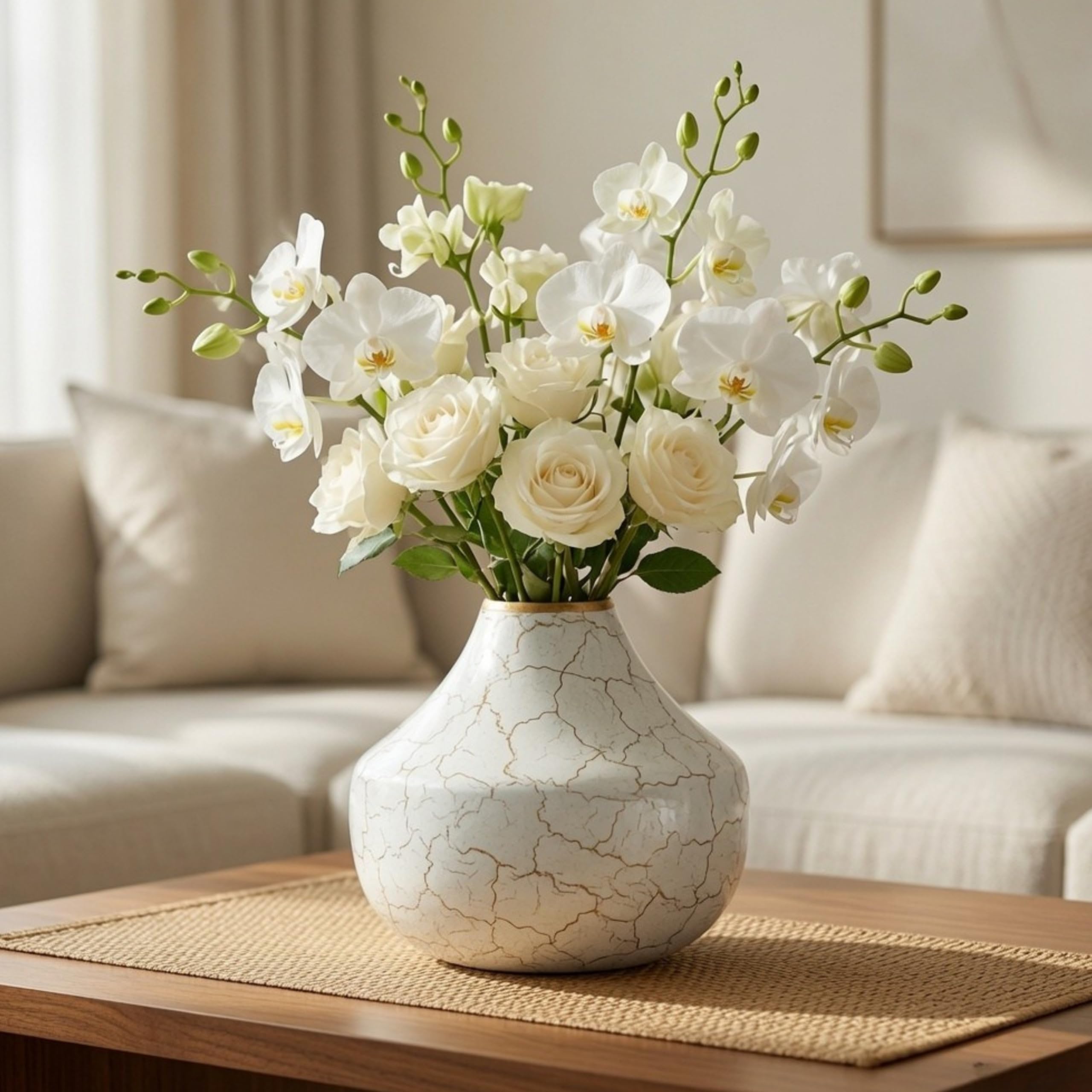 BEHOMA Gold Metal Vase - Elegant Home Decor -11