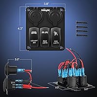 Vista 6 de Nilight Panel de Interruptor Basculante de 3 Posiciones con Cargador USB y Encendedor de Cigarrillos 12V 24V Barra de Luz LED Toggle Luces Traseras