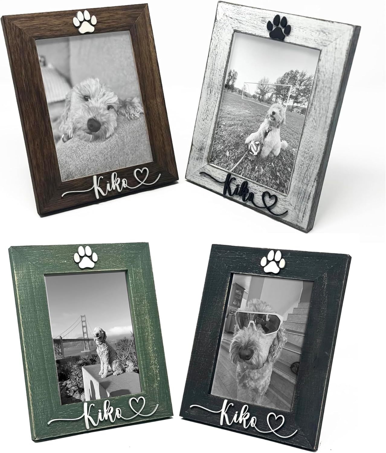 Pet Picture Frame with Name Custom Dog Photo Frame Cat Paw Print Frame Personalized Pet Gift for Pet Owners Pet Memorial Keepsake