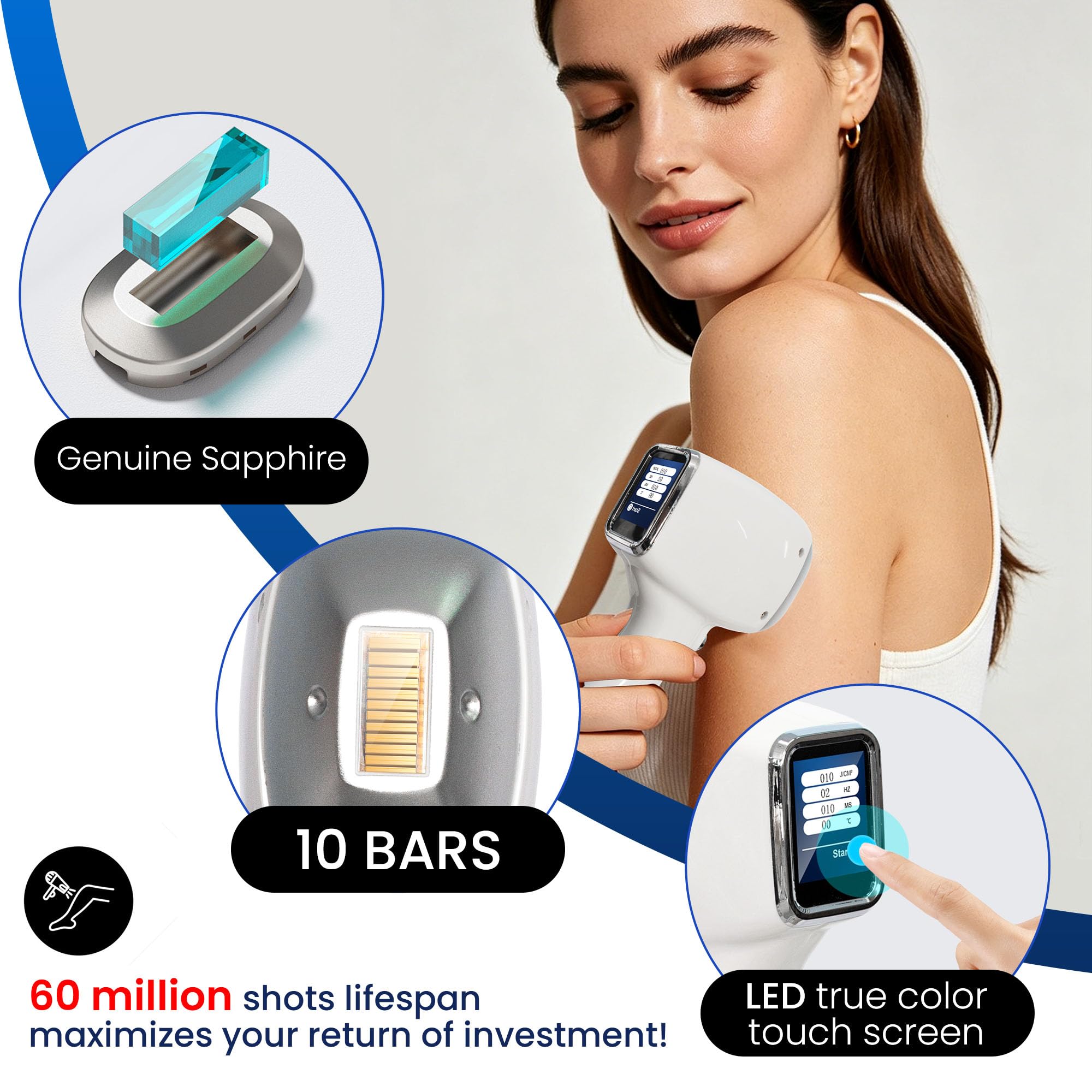 2 in 1 macchina completa di depilazione del corpo delle barre MYOslim10 per