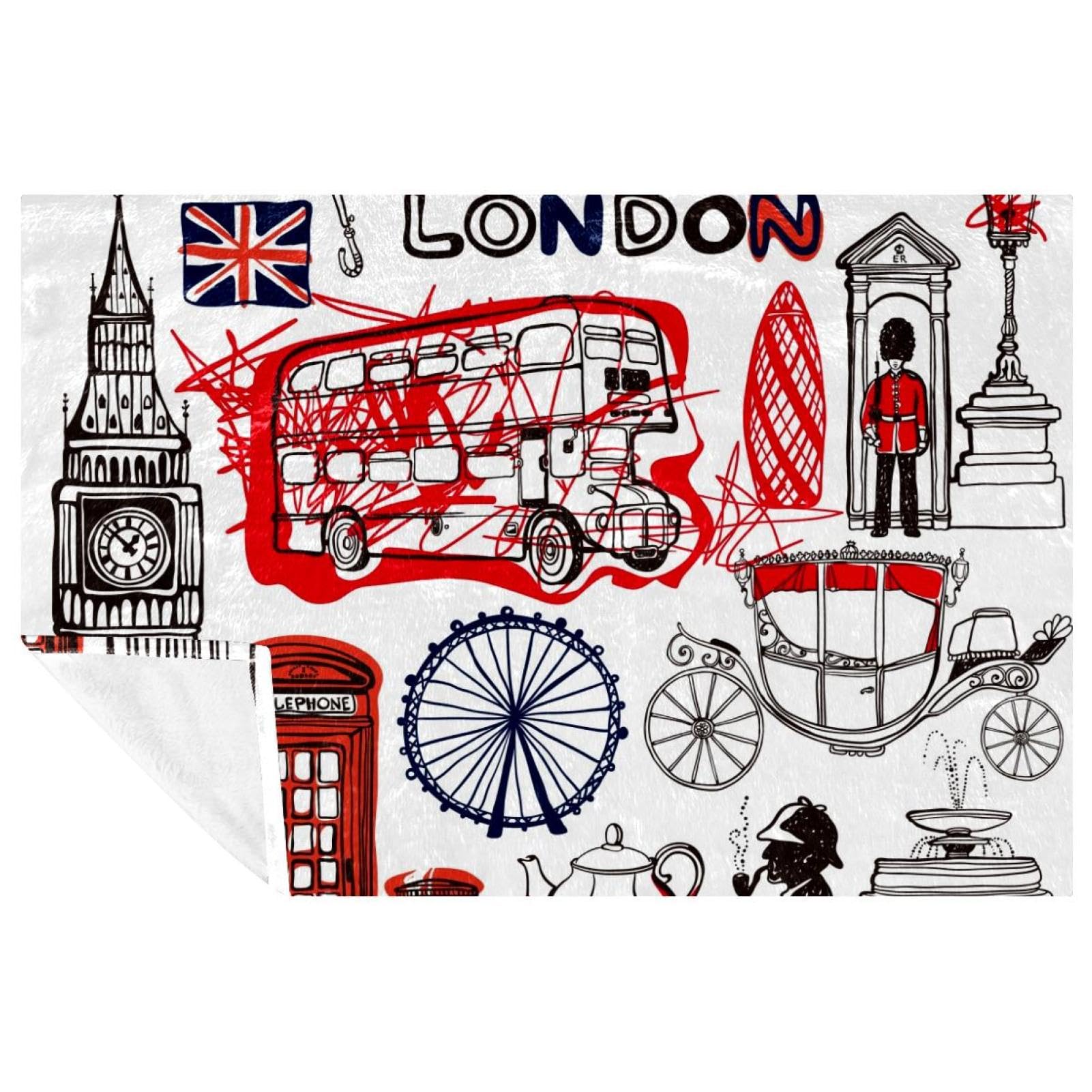 Couverture douce London chaude et confortable idéale pour lit et canapé