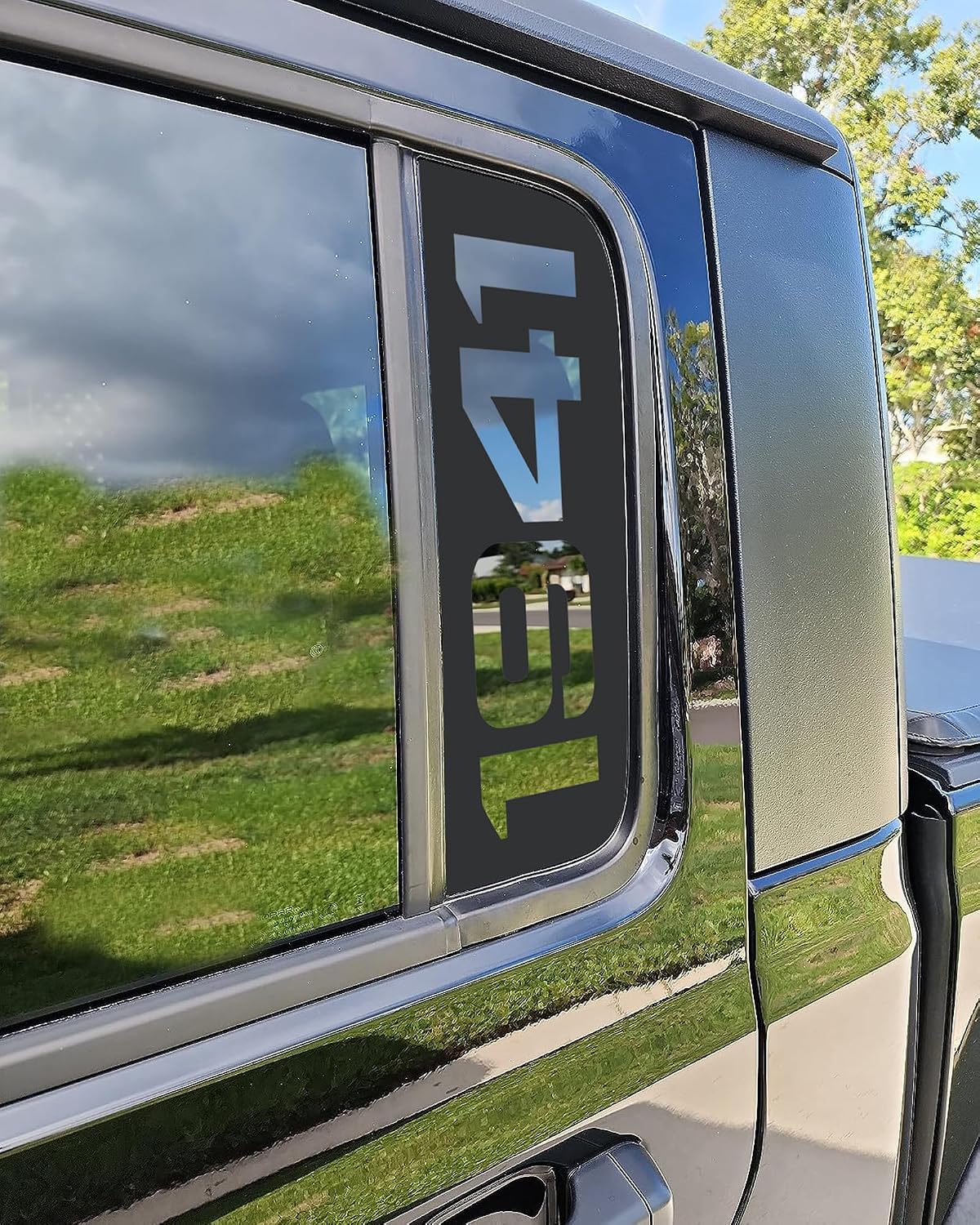 2 Pcs Rear Door Small Window Decals 1941 Graphics Stickers for Jeep Gladiator Wrangler JL JT 2018 2019 2020 2021 2022 2023 (Black)