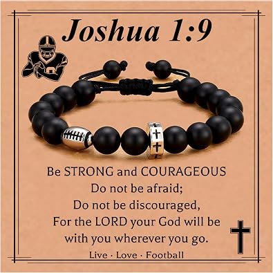 Baseball/Basketball/Football/Soccer Bracelet for Boys Cross Beaded Bracelet Gifts for Son Grandson Players Team Fan Friends,First Communion Christian Graduation Gifts for Teens Boys