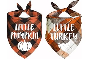 2 Pack Holiday DIY Dog Bandanas for Thanksgiving