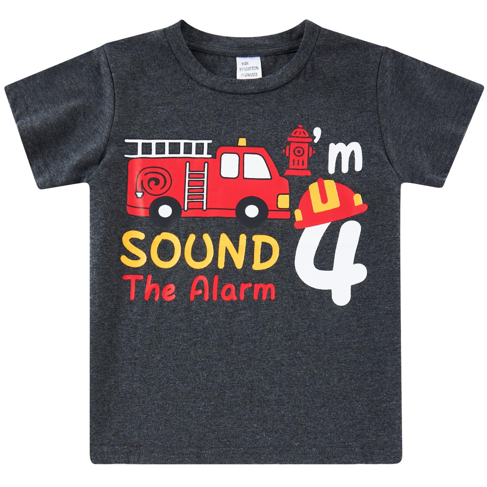 kids4ever Geburtstags Jungen T-Shirt Bauparty T-Shirts Bagger Baumwolle Kurzarm Shirts 2-6 Jahre