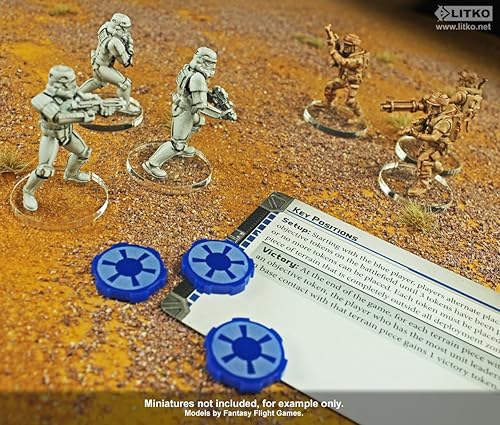 Vista 15 de LITKO Colección de actualización de tokens de juego Fichas de combate Compatible con Star Wars: Legion Pánico Supresión Daño iónico