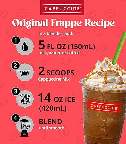 Miniatura 3 de Cappuccine Mezcla de té verde matcha, café con leche y frappe, 3 libras hace 36 porciones